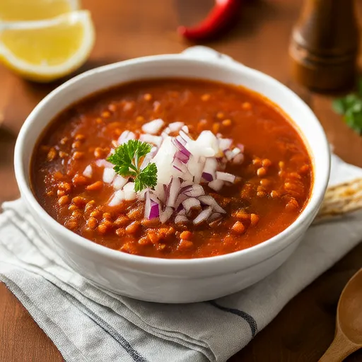 Sopa de Lentejas Rojas Turca Vegana