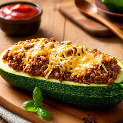 Ground Beef Stuffed Zucchini