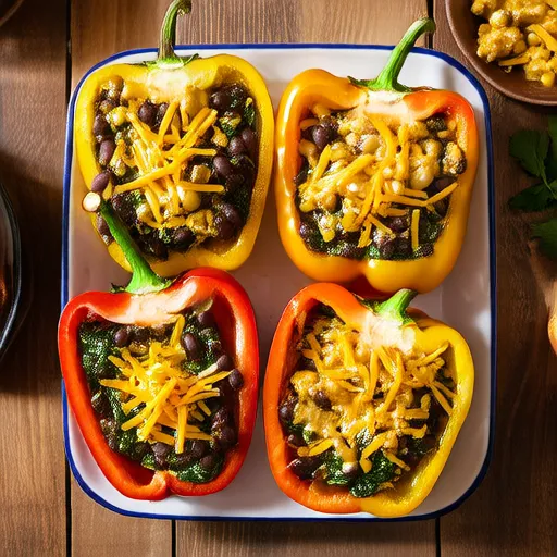 Черные фасоль с фаршированными перцами