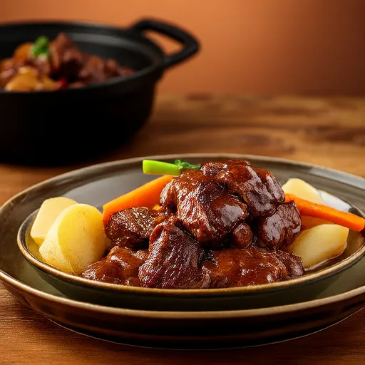 Délicieux rôti au vin rouge