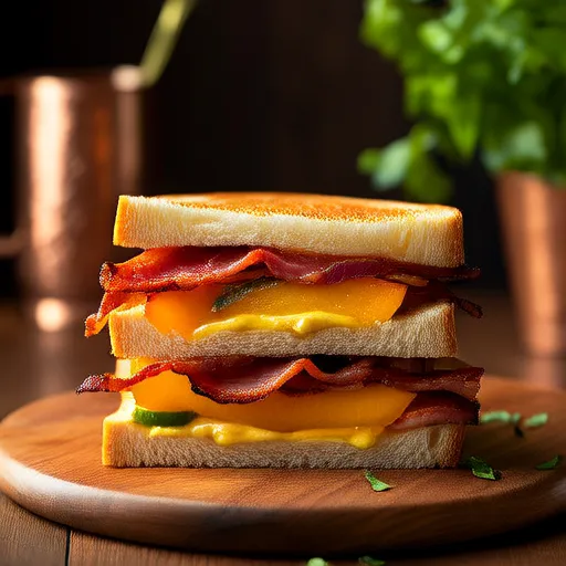 Bánh mì nướng phô mai với đào nghiền và ớt Poblano
