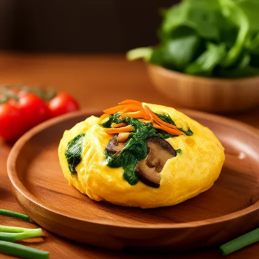 Omelete de Espinafre e Cogumelos