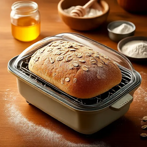Хлеб из хлебопечки с медом, овсом и пшеницей