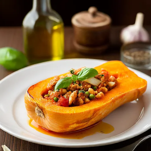 Roasted Spaghetti Squash with Ground Turkey and Vegetables