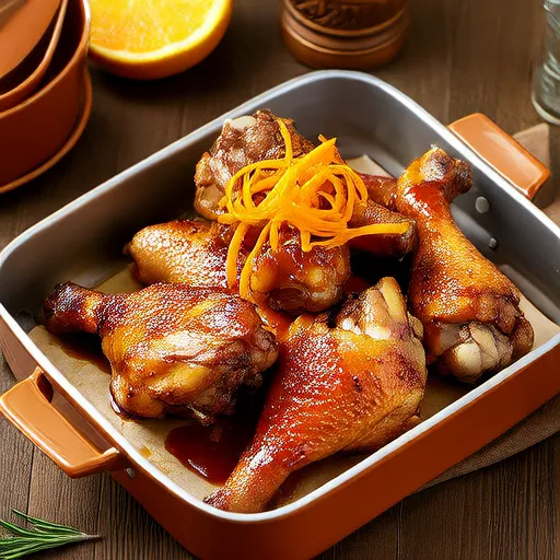 Pollo all'arancia, miele e aglio