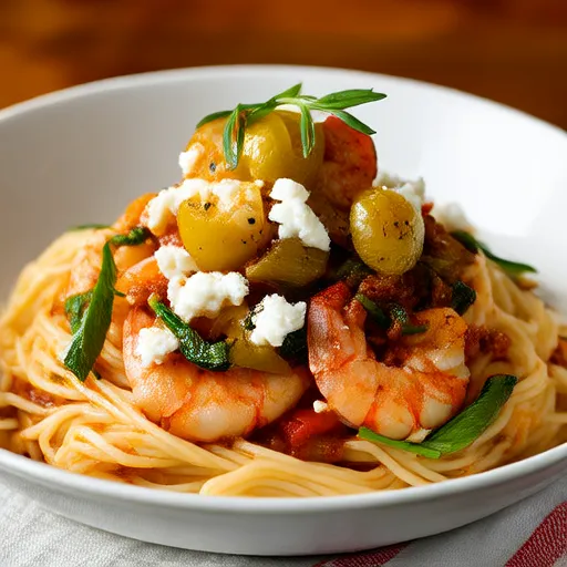Shrimp Primavera with Goat Cheese