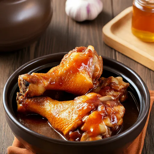 Honig-Knoblauch-Hähnchenschenkel im Slow Cooker