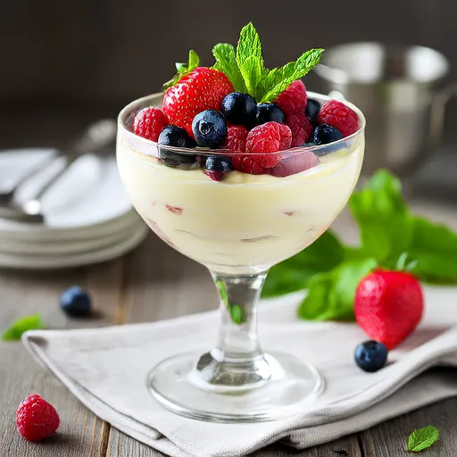 Zitronenmousse mit Beeren