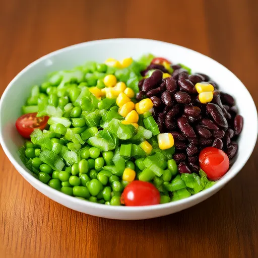 Edamame-, Mais- und Schwarze-Bohnen-Salat