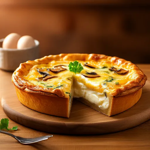 Шпинатный киш с грибами