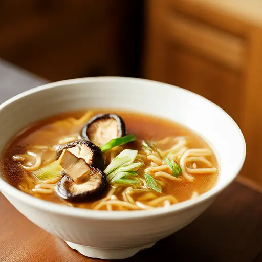 Spicy Miso Soup with Roasted Shiitake Mushrooms and Green Beans
