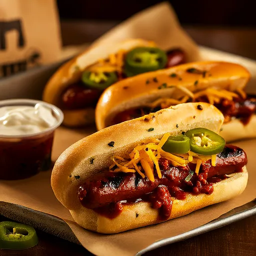 Bánh mì xúc xích phô mai chili