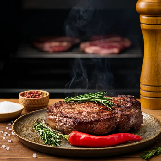 Flat Iron Steak with Three Pepper Rub