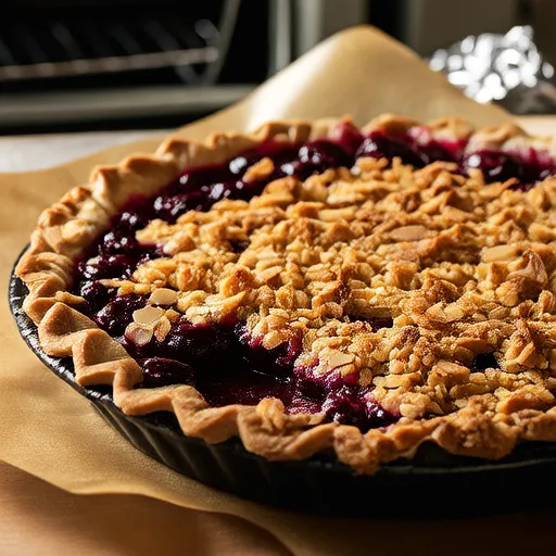 Cherry Pie with Almond Crumb Topping