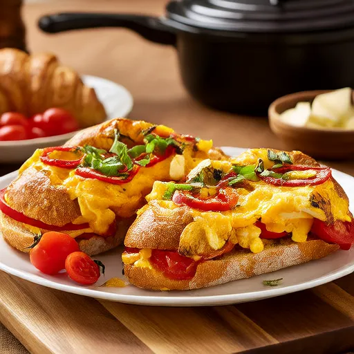 Strata với Ớt Chuông và Hành Vidalia kèm Salsa Tươi