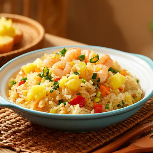 Arroz Frito de Camarones y Piña