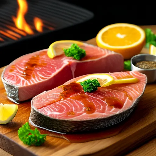 Mariniertes Thunfischsteak