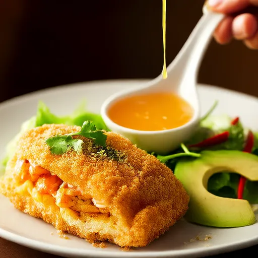 Deviled Crab Cakes on Mixed Greens with Ginger-Citrus Vinaigrette