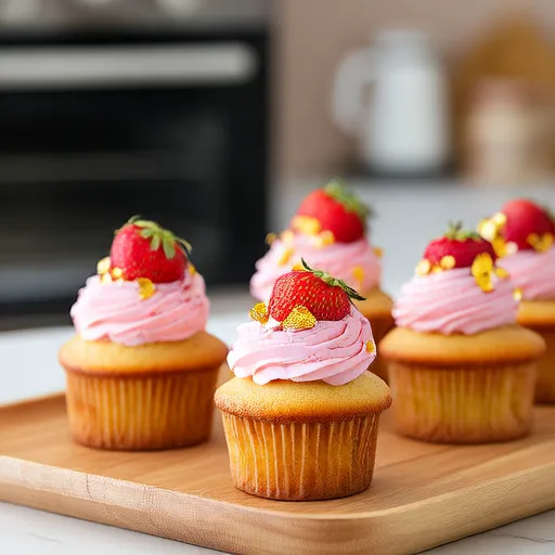 Magdalenas de Fresas y Crema