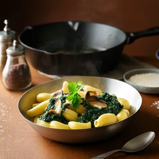 Mushroom Spinach Gnocchi with Creamy Boursin Sauce