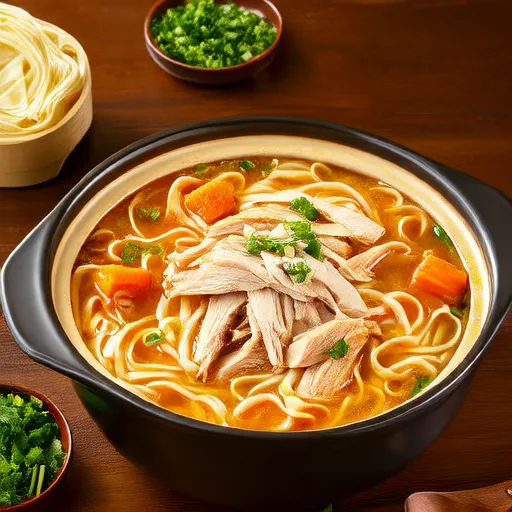 ซุปไก่บะหมี่แบบทำช้า