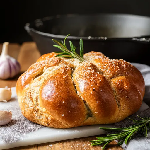 خبز البيرة بالثوم وإكليل الجبل