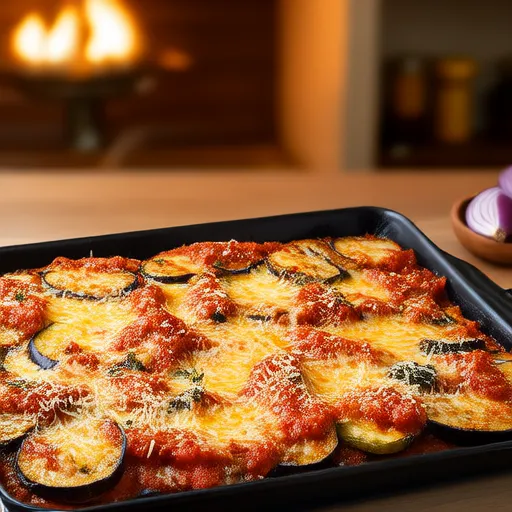 Cacerola de Berenjena Parmesana con Queso