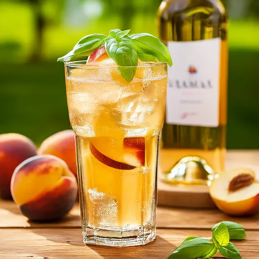 Pfirsich-Basilikum-Sangria