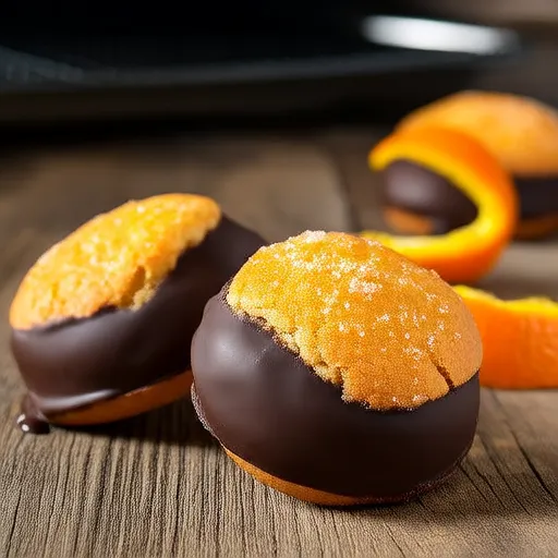 Orangen-Shortbread-Kekse mit Schokoladenüberzug