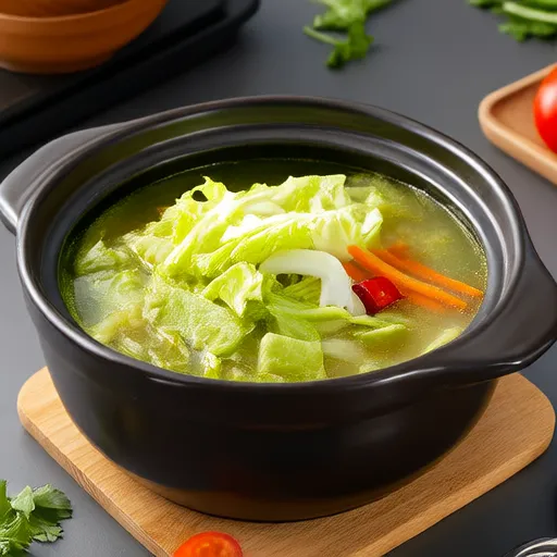 Sopa Detox de Repollo Vegana en Olla Rápida