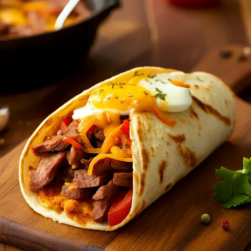 Carne Asada早餐卷饼