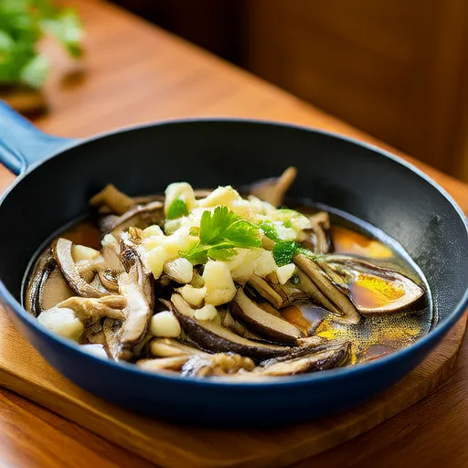 Nấm đùi gà xào tỏi bơ