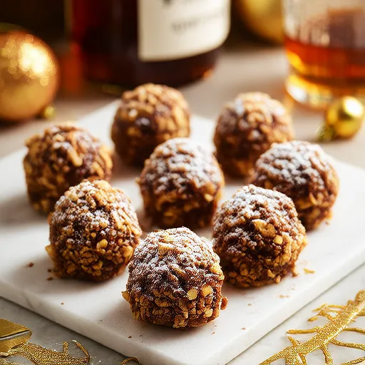 Bolas de Whisky de Mantequilla de Maní Navideñas