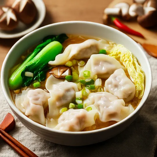 Selbstgemachte Wonton-Suppe
