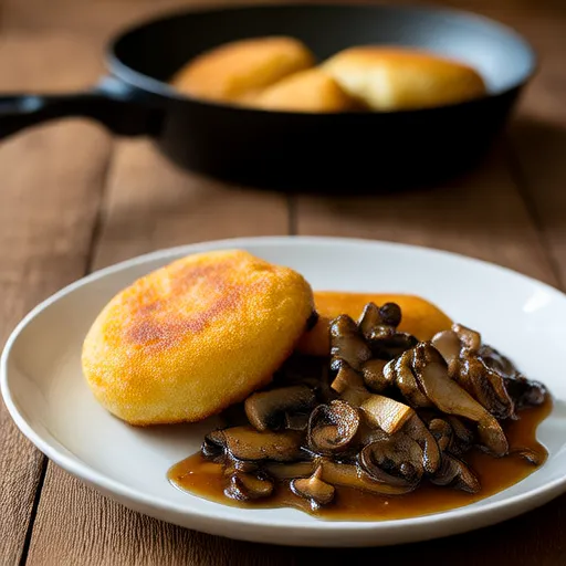 Pancake di Patate Dolci con Funghi all'Aceto Balsamico e Sciroppo d'Acero