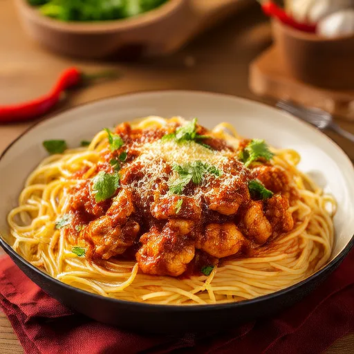 酱油黄油意大利面配鸡肉