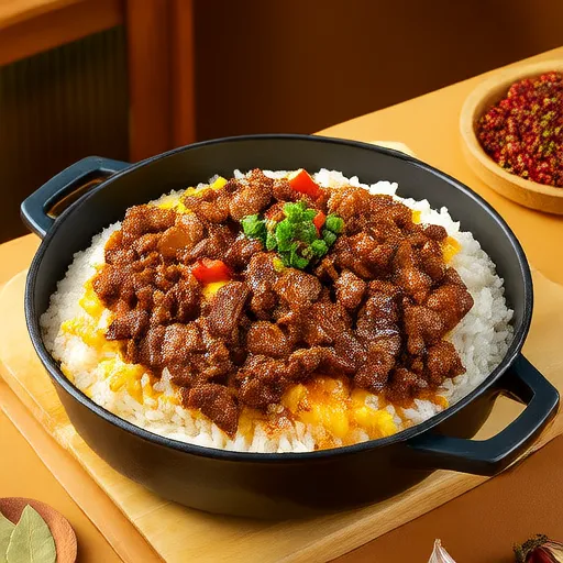 合いびき肉とご飯のスキレット