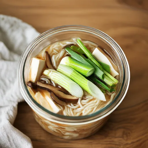 Kavanozdaki Miso Erişte Çorbası