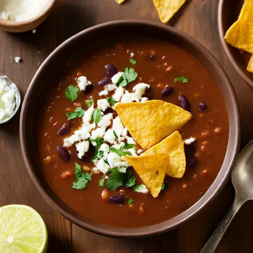 Mexikanische Bohnen- und Tortilla-Suppe (Sopa Tarasca)