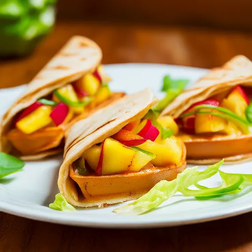 Wrap à la cacahuète, à la pêche et à l'ananas