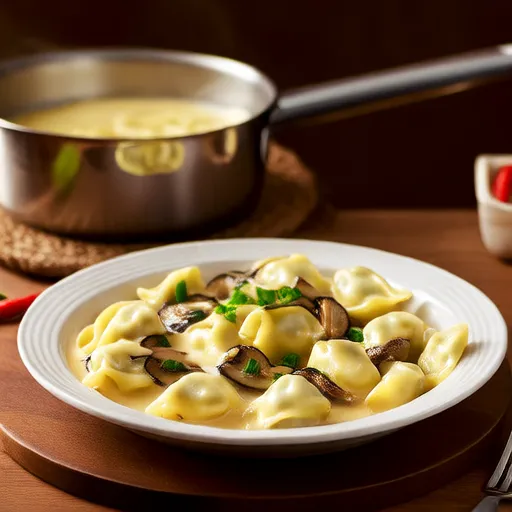 Angel's Ravioli Alfredo with Mushrooms