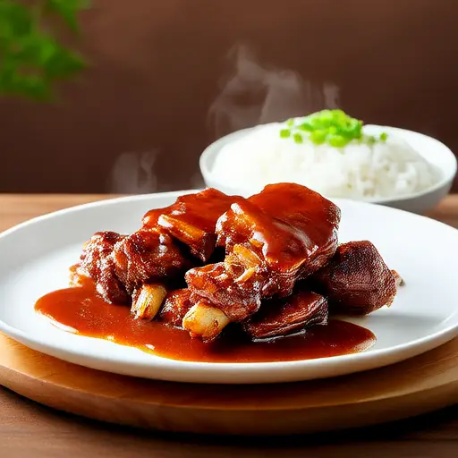 Japanisch-artige geschmorte Schweinerippchen