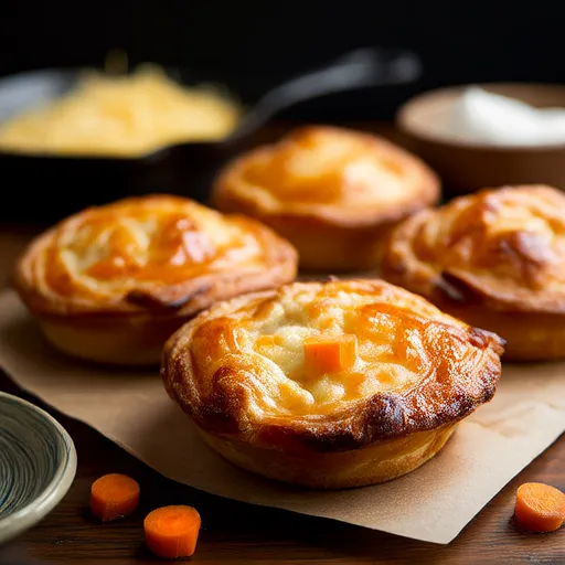 Tourtes au poulet avec pâte feuilletée