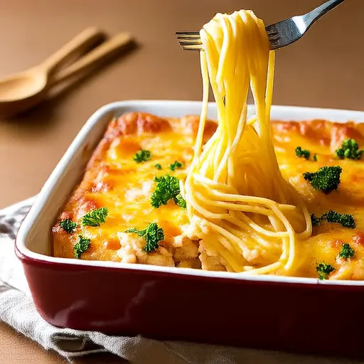 Gratin de spaghettis au poulet