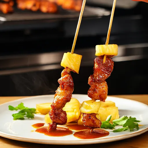 Brochettes de poulet hawaïennes à l'ananas