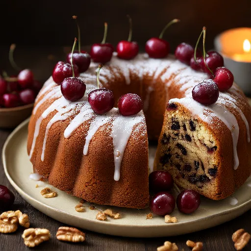 كعكة الفواكه بصلصة التفاح