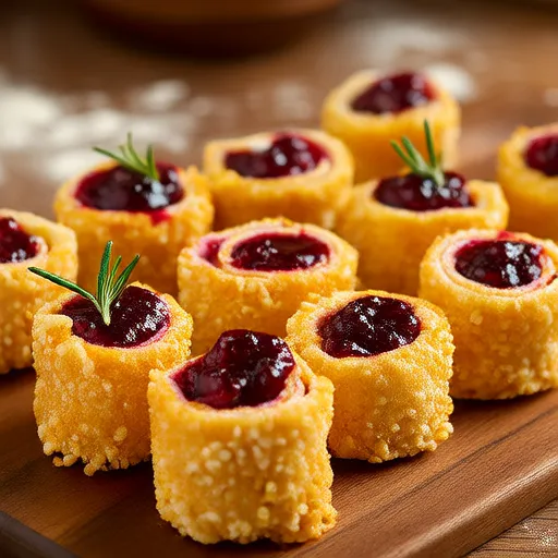 Crispy Brie and Cranberry Rice Paper Bites