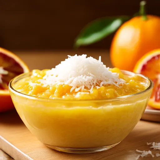 بودينغ الأرز وجوز الهند والبرتقال باستخدام Instant Pot