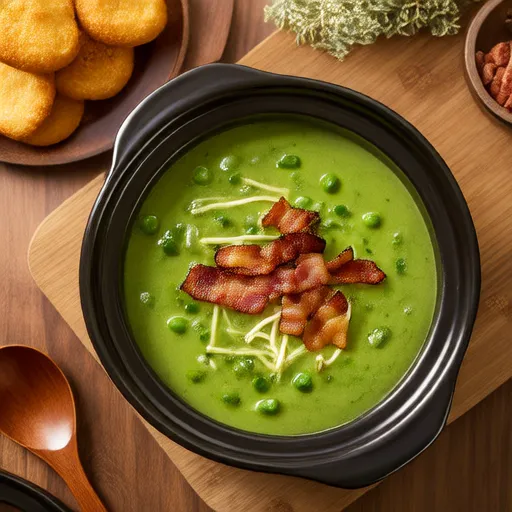 Slow Cooker Split Pea Soup with Bacon and Hash Browns