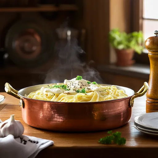 Lighter Chicken Fettuccine Alfredo